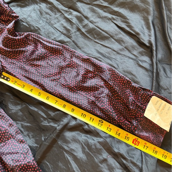 Shirt Dress Large Lapis Pink Polka Dot Black Long Vintage Apparel NWT - Picture 11 of 12